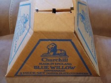 Classic Vintage Churchill Blue Willow 3 Piece Set In Original Package