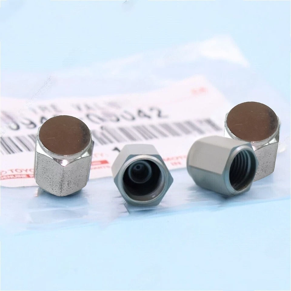for Lexus CT200h ES350 LX570 RX350 IS350 Tire Pressure Valve Cap Set Of 4 silver - Image 3 of 4