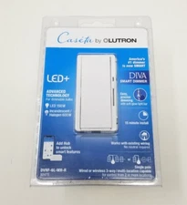 New Lutron DVRF-6L-WH-R Caseta Diva Smart Dimmer White LED+ Single Pole 150w