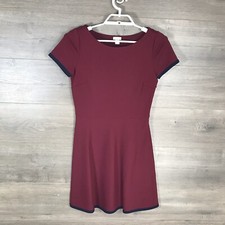 J. Crew Factory Women’s Size 00 Tipped Gamine Aline Ponte Dress Burgundy Red