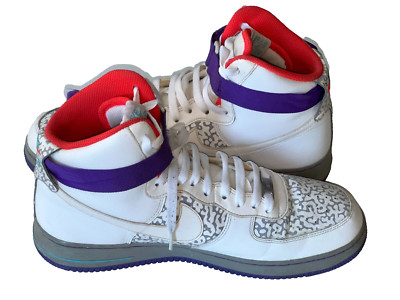 Nike Air Force 1 High 315131-117 White/Grey/Purple Sneakers Athletic Shoes 11.5