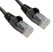 PACK OF 10x 0.5m BLACK RJ45 Networking Lead - Cat5e CCA UTP Patch Cord