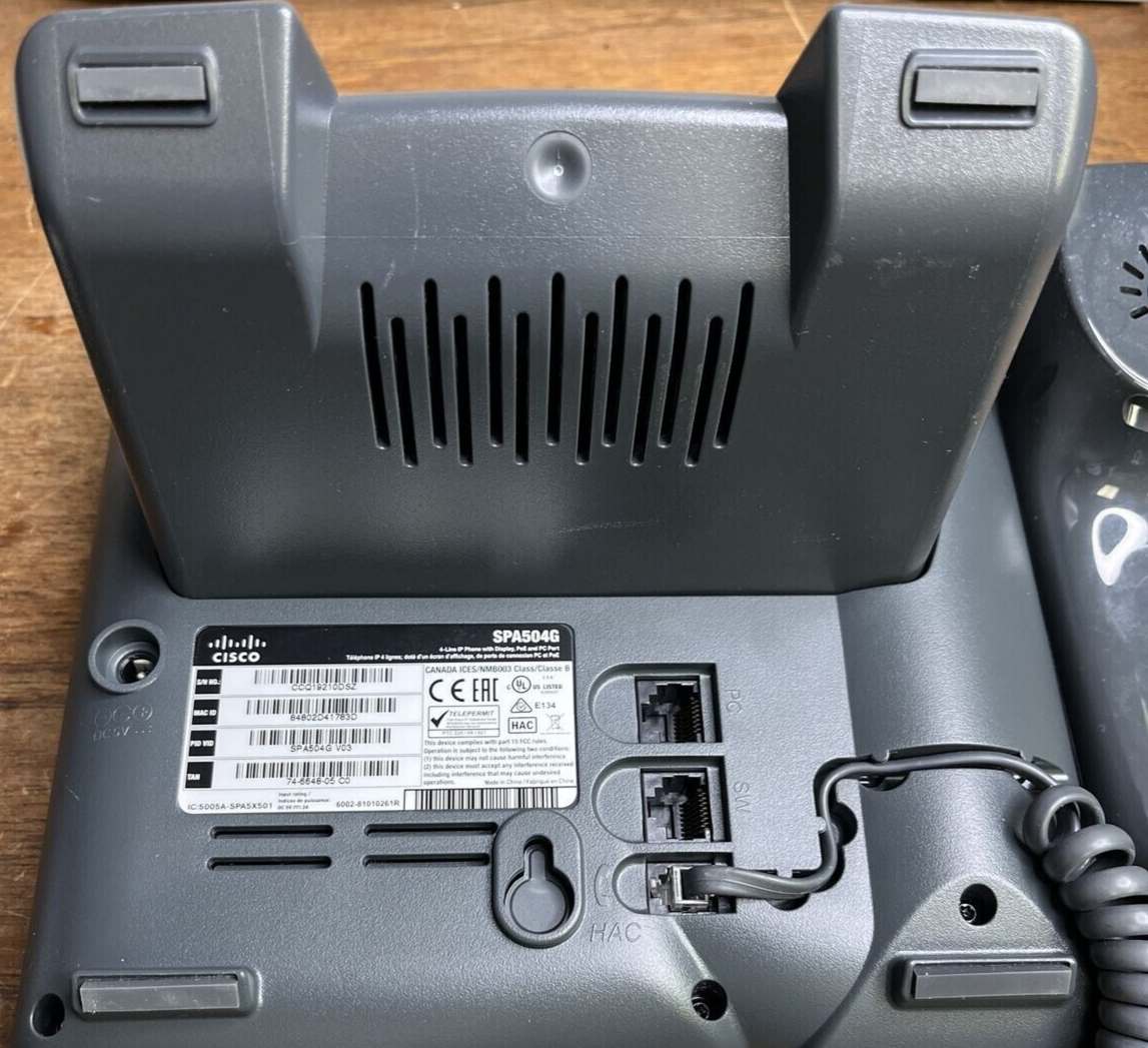 Cisco SPA504G 4Line IP Phone with 2Port Switch, PoE, LCD Display