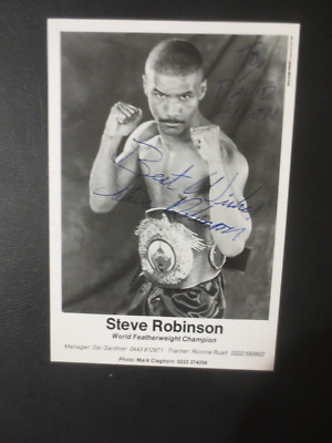 STEVE ROBINSON SIGNED 1990'S PUBLICITY PHOTO-FEATHERWEIGHT CHAMP