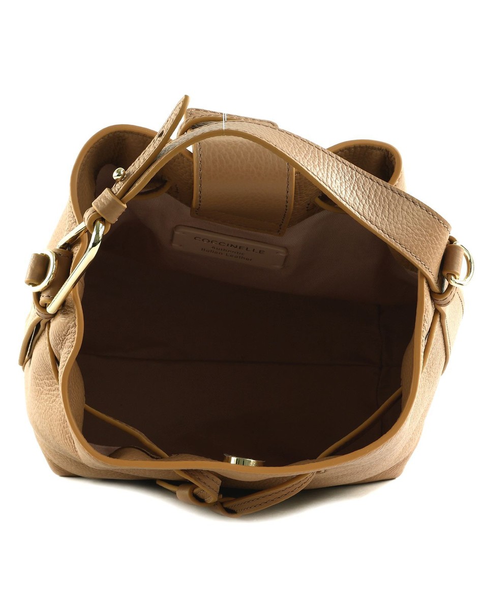 Sac à Main COCCINELLE 'Malory' En Cuir Grainé - Couleur Pruneau - Bandoulière - Neuf Avec étiquettes