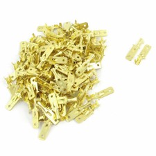 100 Pcs Gold Tone 6.25mm Wide Male Spade Crimp Terminal Connectors