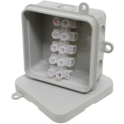 A1 ELECTRICS IP44 Junction Box 65mm with Push-on Lid and 15A Strip Connector Indoor Outdoor