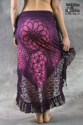 MANDALA BLUMENROCK Pixie Spitze Hippie Boho Steampunk Böhmisch Psytrance Festival