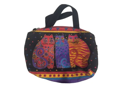 Laurel Burch Feline Cat Tribe Friends Cotton Canvas Lunch Bag Small Tote 
