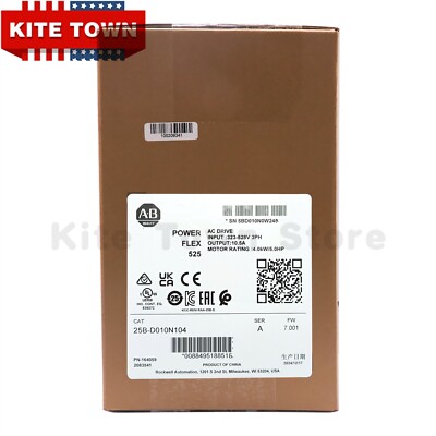 2025 US Ship New Factory Seal AB 25B-D010N104 PowerFlex 525 4kW 5Hp AC Drive