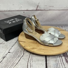 Naturalizer Silver Metallic Block Heel Sandal...