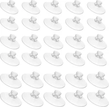 30PCS Suction Cup Hooks, Small Rubber Cups for Glass, Transparent 
