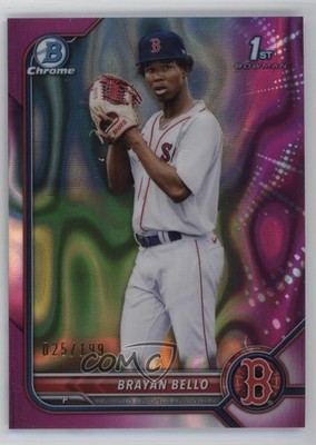 2022 Bowman Chrome Prospects Fuchsia Lava Refractor 25/199 Brayan Bello 03xg