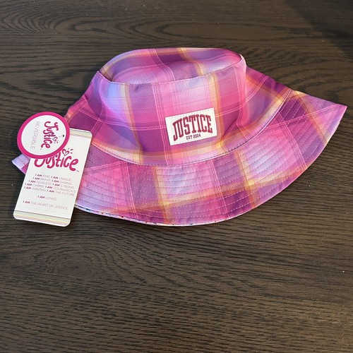 New Justice Girls Reversible Bucket Style Hat Pink And Purple One Size - Picture 1 of 3
