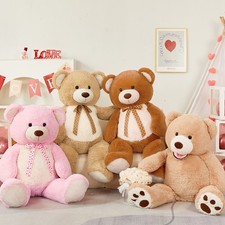 Giant 47"Big Brown Teddy Bear Plush Toy for Girlfriend 4ft forValentine MorisMos