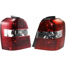 Halogen Tail Light Set For 2004-2007 Toyota Highlander Clear & Red Lens 2Pcs