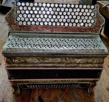 Rare Antique Italian Chromatic Accordion S.I.G.A Camerano c1905