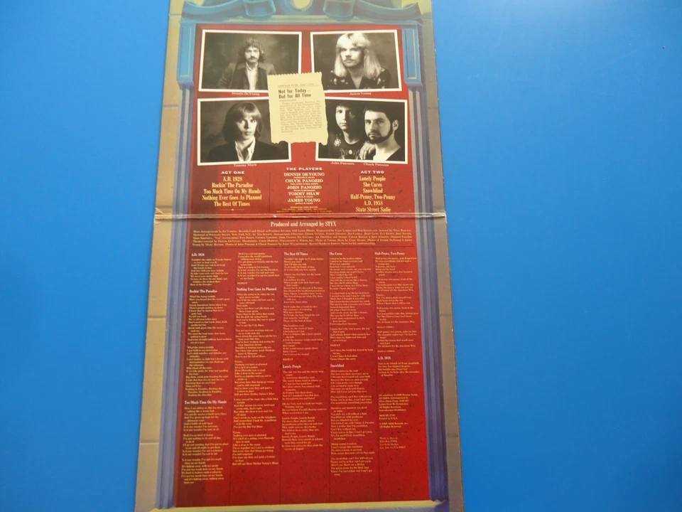 Styx Paradise Theater LP (1981) SP-03719 Gatefold Etched Vinyl - Image 2 of 4