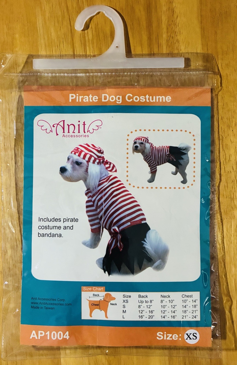 Costume cane pirata accessori Anit XS