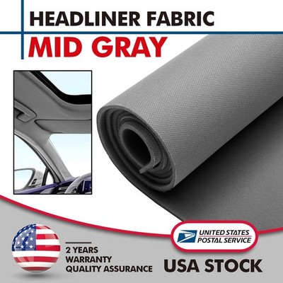 Headliner Fabric Medium Gray Flat Knit Roof Upholstery Repair Replacement 60''W