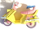 Vintage Barbie Scooter Motorcycle Pink & Yellow Mattel 80s 90s