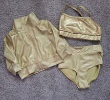 Balera 3 Piece Gold Dance Costume Size IC