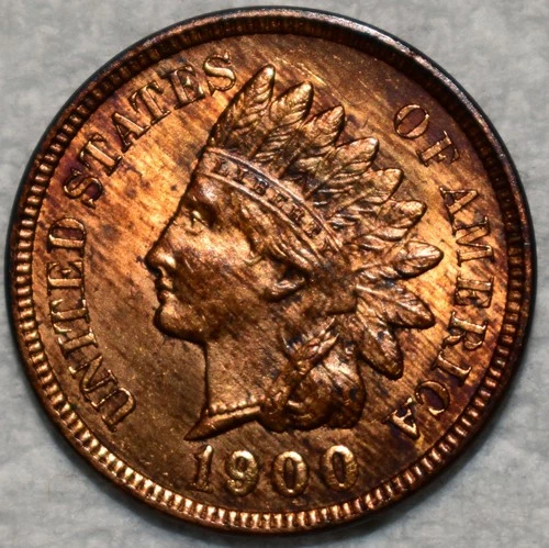 Uncirculated 1900 Indian Head Cent, Sharp specimen.