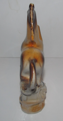 Vintage Brasilien Mid Century Glanzware Keramik tänzelndes Reiter Pferd Figur - Bild 4 von 5