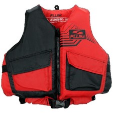 FLUID Youth Paddling Life Jacket and Vest, Unisex, 55-88 lbs., Red
