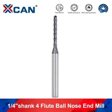 4 Flute Ball Nose Carbide End Mill 1/16'' Radius 1/4''Shank CNC Router Bit