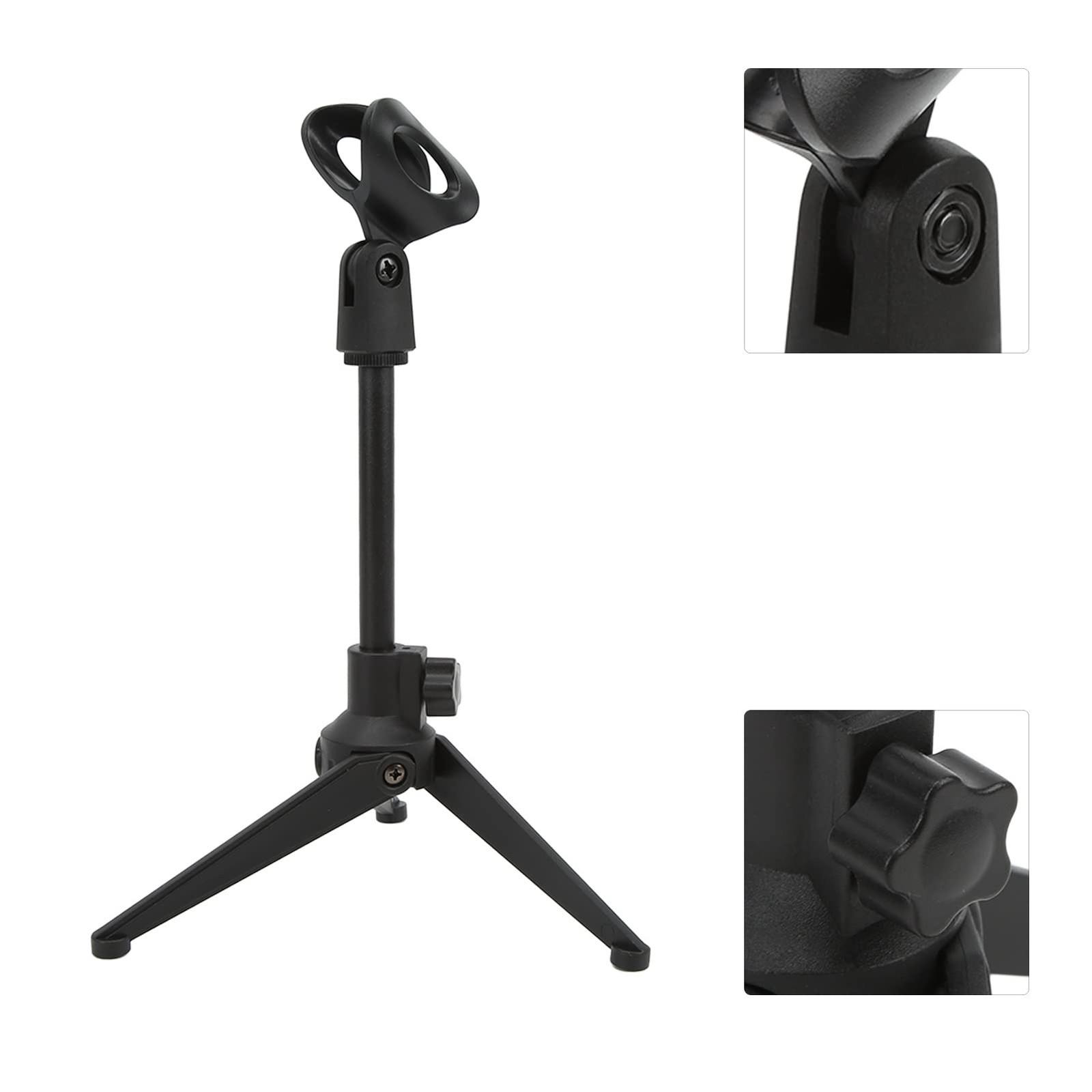 Pied de microphone trépied de bureau support de micro réglable plastique - 4