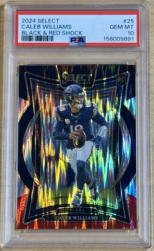 2024 Panini Select Caleb Williams #25 Black Red Shock RC Rookie - PSA 10 💎 Gem