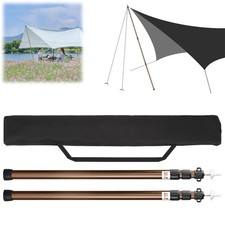 2x Camping Poles Adjustable Tent Poles Telescoping Aluminum Poles for Tarp 230cm