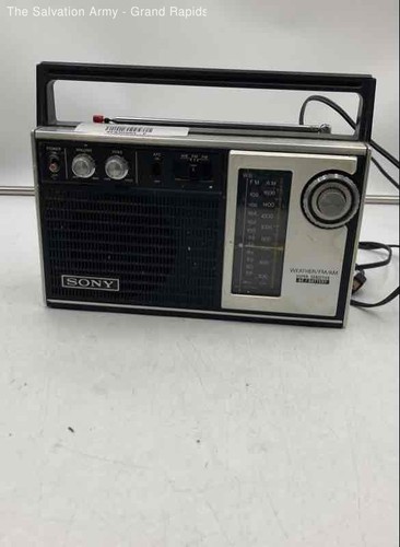Sony Black Silver Super Sensitive Corded Portable Weather AM/FM Radio ...