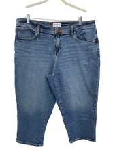 Lane Bryant Jeans Size 18 Mid Rise Boyfriend Capri 5 Pockets Medium Wash Denim