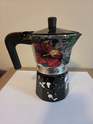 Cafetera Greca De Puerto Rico Con La Flor De Maga Y El Coqui Coffee Maker