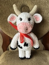 Handmade Crochet Stuffed Plush Animal Cow/Bull Toy Collectible Gift 11  