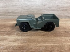 Vintage 1970's Plastic 5" TIM- MEE TOY Green Army Willys Jeep Aurora, ILL USA