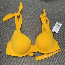 Women's Light Lift Shoulder Tie Textured Bikini Top Shade  Shore 34B