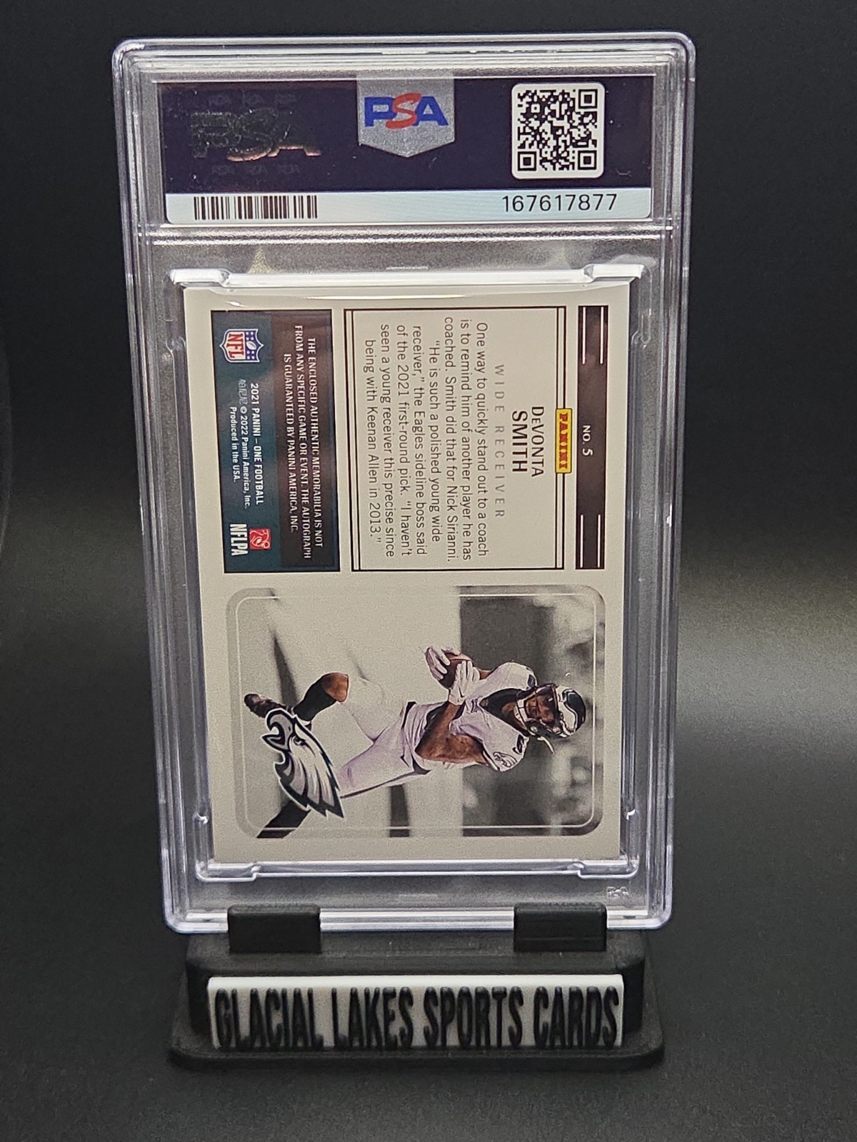2021 Panini One - Rookie Patch Auto Devonta Smith Blue /25 POP 1 PSA 10 AUTO 10  view 4