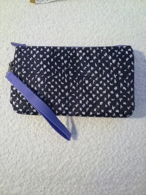 Thirty One Easy Going Wristlet In Lil Scribble NWOT Black & Lilac Retired