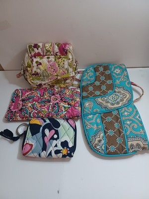 Vera Bradley Women's Lot Of Four Small Clutche/Crossbody Wallet Pre-owned READ