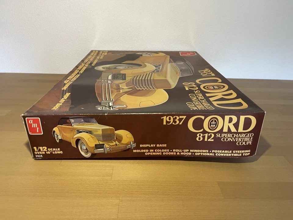 Rare AMT 1:12 1937 Cord 812 Supercharged Convertible Coupe Model Kit – NEU /OVP  - Bild 3 von 4