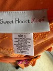 VINTAGE SWEET HEART ROSE ORANGE EMBROIDERED GIRLS SUNDRESS SZ 12 Euc — photo 4