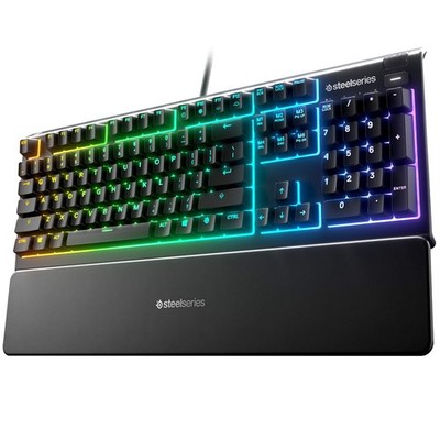 SteelSeries Apex 3 RGB Gaming Keyboard   10-Zone RGB Illumination   IP32 Water R