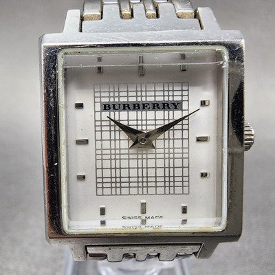 Burberry The City Tank Watch Women 24mm White Dial Steel Rectangle