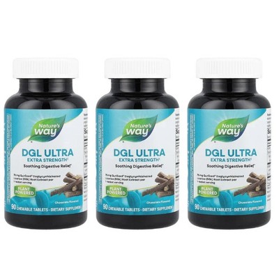 Nature s Way DGL Ultra Chocolate 90 Tablets Each (Pack of 3)