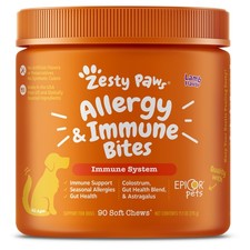 Zesty Paws Dog Allergy Relief Chews, Probiotics for Itchy Skin and Ears,...