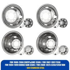 For Ford E350 E450 Van 16" Dual Wheel Simulators HubCaps Dually Rim Skins Covers