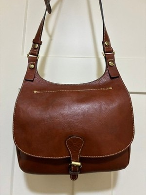 Patricia Nash London Brown Crossbody Saddle Bag Pockets!! Great Condition